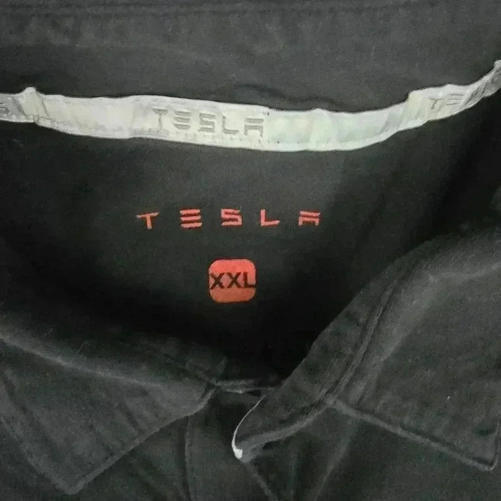 Tesla Men’s Black Polo Shirt Polyester Short Sleeve Sz 2XL - Picture 4 of 8